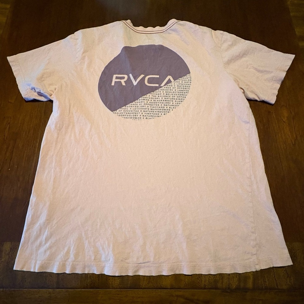 RVCA Graphic T-Shirt Size Small Pink Tie Dye Back Logo Skate Surf Streetwear Men - Picture 3 of 4